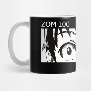 Akira Tendou from Zom 100 Bucket List of the Dead or Zombie ni Naru made ni Shitai 100 no Koto Anime Eyes Boy Character in Aesthetic Pop Culture Art with His Awesome Japanese Kanji Name - Black Mug